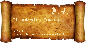 Milankovics Andrea névjegykártya