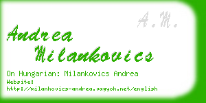 andrea milankovics business card